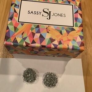 Sassy Jones Malia Glass Studs - Silver